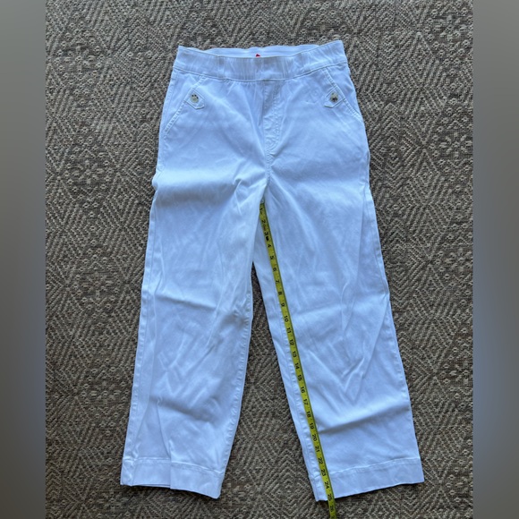 Spanx Twill Crop Wide Leg High Rise Pants White Small - Picture 7 of 10